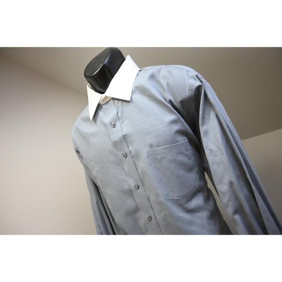 Donald Trump Dress Shirt Regular Fit Gray French Cuff Mens Size 18 36/37 2XL - Picture 3 of 13